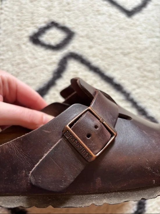 Birkenstock Dark Brown Leather Bostons - Picture 4 of 6